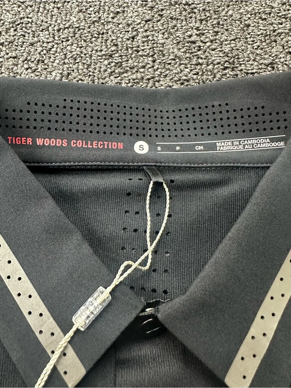 Nike Tiger Woods Collection Golf Polo Shirt Mens S Black- NWT
